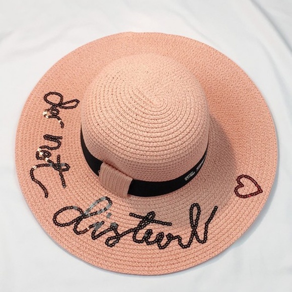 Rose Do Not Disturb Beach Sun Hat - Picture 2 of 2